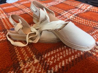 Espadrille Platform Sandals with Ribbon Ties