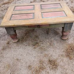 Rustic Mexican Style Wooden Coffee Table