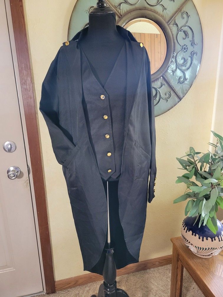 H&ZY Men's Steampunk Tailcoat Jacket Gothic Victorian New With Tags Sz Small