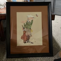 Golf picture, Signed Print 