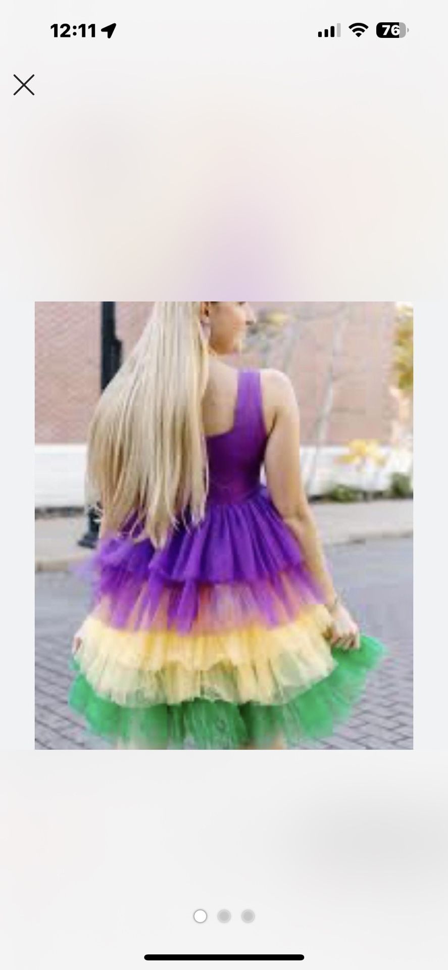 Mardi Gras Tri Color Tiered Dress