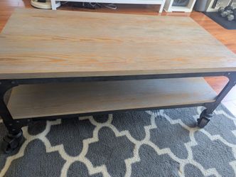 Coffee Table - Industrial Weathered Oak & Antique Nickel (retail price: $306)