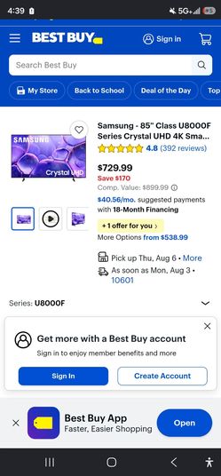 Samsung - 85" Class U800OF Series Crystal UHD 4K