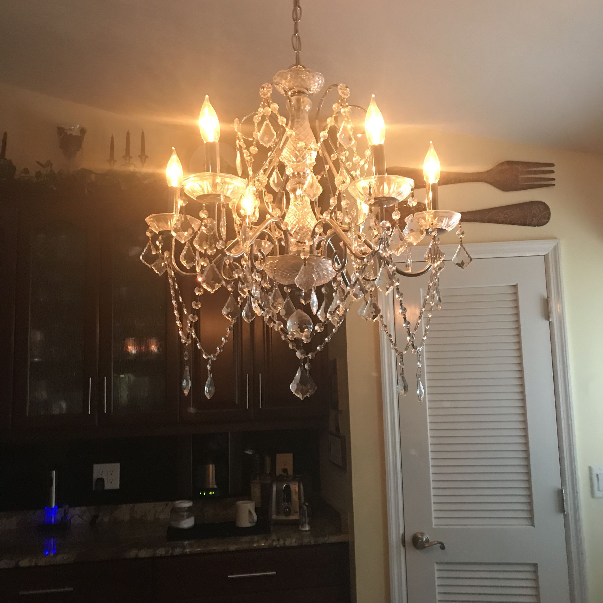 Crystal chandeliers matching
