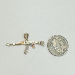 14k Tricolor Gold AK47 Pendant , 3.1 grams 