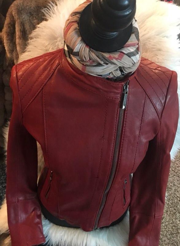Michael Kors leather jacket extra small sexy red