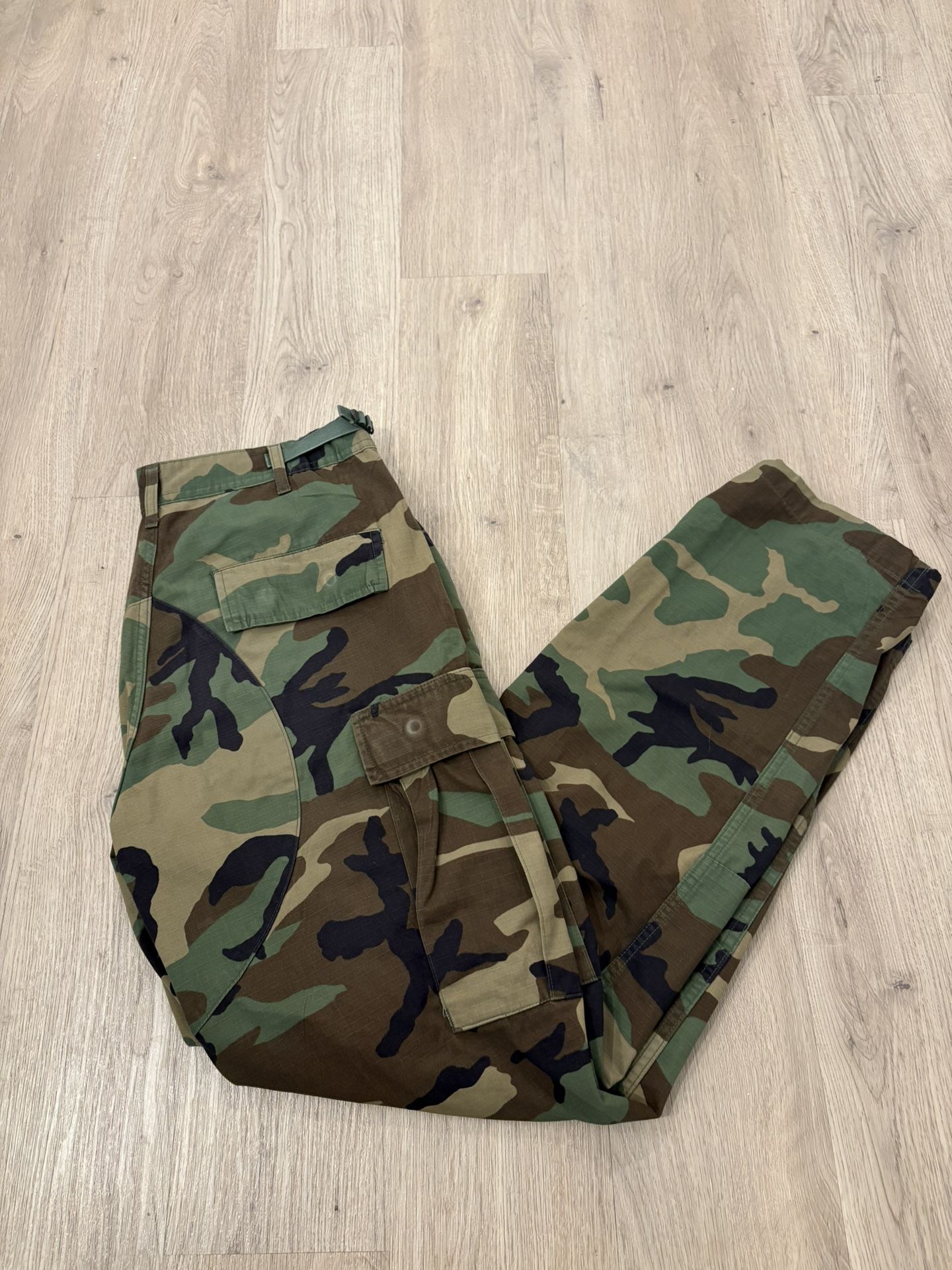 US Army Men Pants Medium Green Camo Cargo Military Army Tactical Ripstop #1521