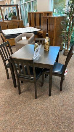 Dark Wood Dining Table and 4 Chairs- finance available $39 down