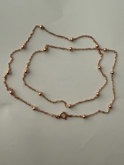 925 Silver 20" 2mm bead balls chain necklace 14k rose gold plated