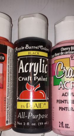 Five 2 oz Bottles of Apple Barrel Acrylic Paints - arts & crafts