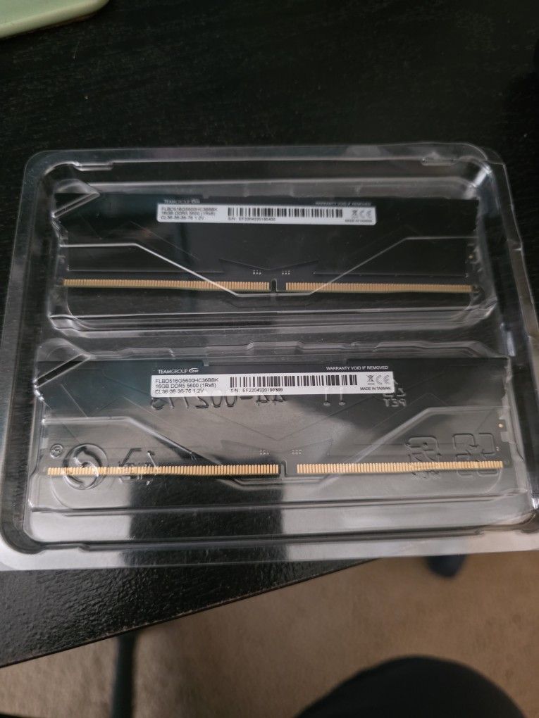 2x16gb DDR5 TForce 5600MHz