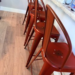 4 Rustic Bar Stools