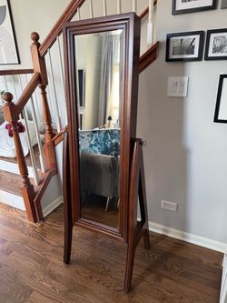 Full-Length Mirror with Hidden Jewelry Storage