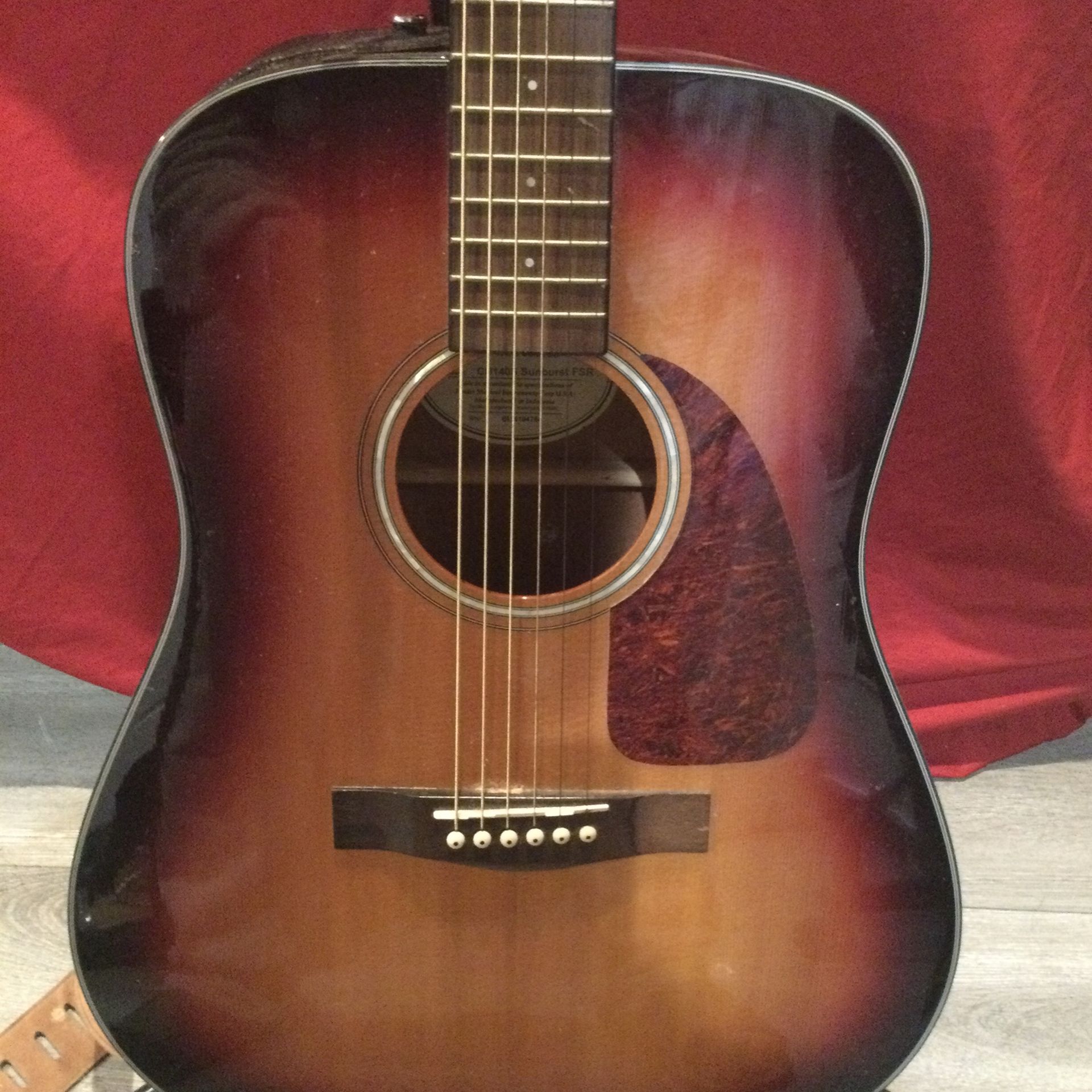Fender Acoustic with Stand And Shoulder Strap