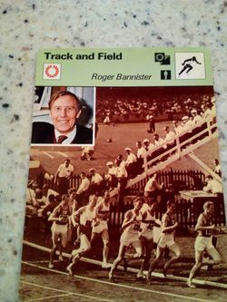 Vintage 1978 sportscaster track and field/ Roger bannister/ a one- race man/ Olympic collector card # 32-07