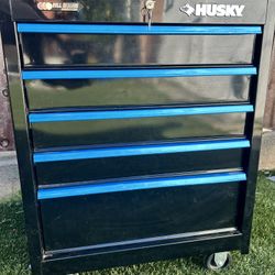 Husky Tool  Box 27 in. W x 18 in. D 5-Drawer Gloss Black Rolling Tool Cabinet