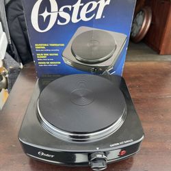 OPEN BOX Oster CKSTSB100-B Single Burner Hot Plate 900 Watts - Black