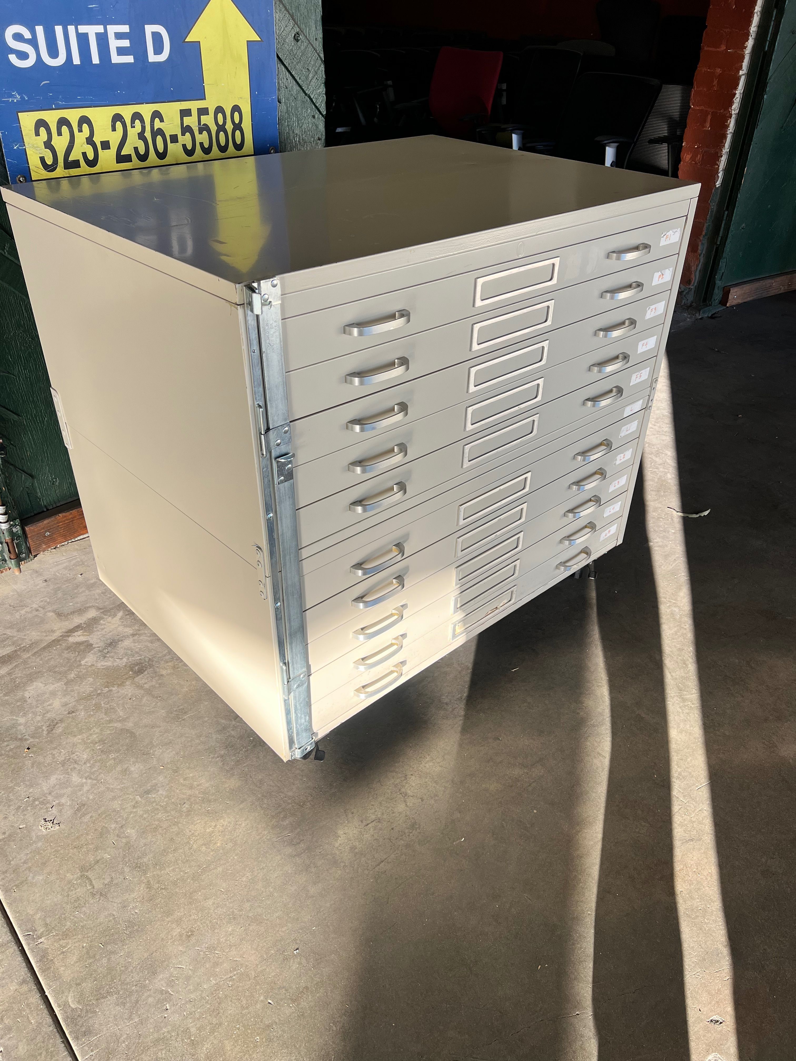 VINTAGE FLAT FILES ON CASTER WHEELS -can deliver-