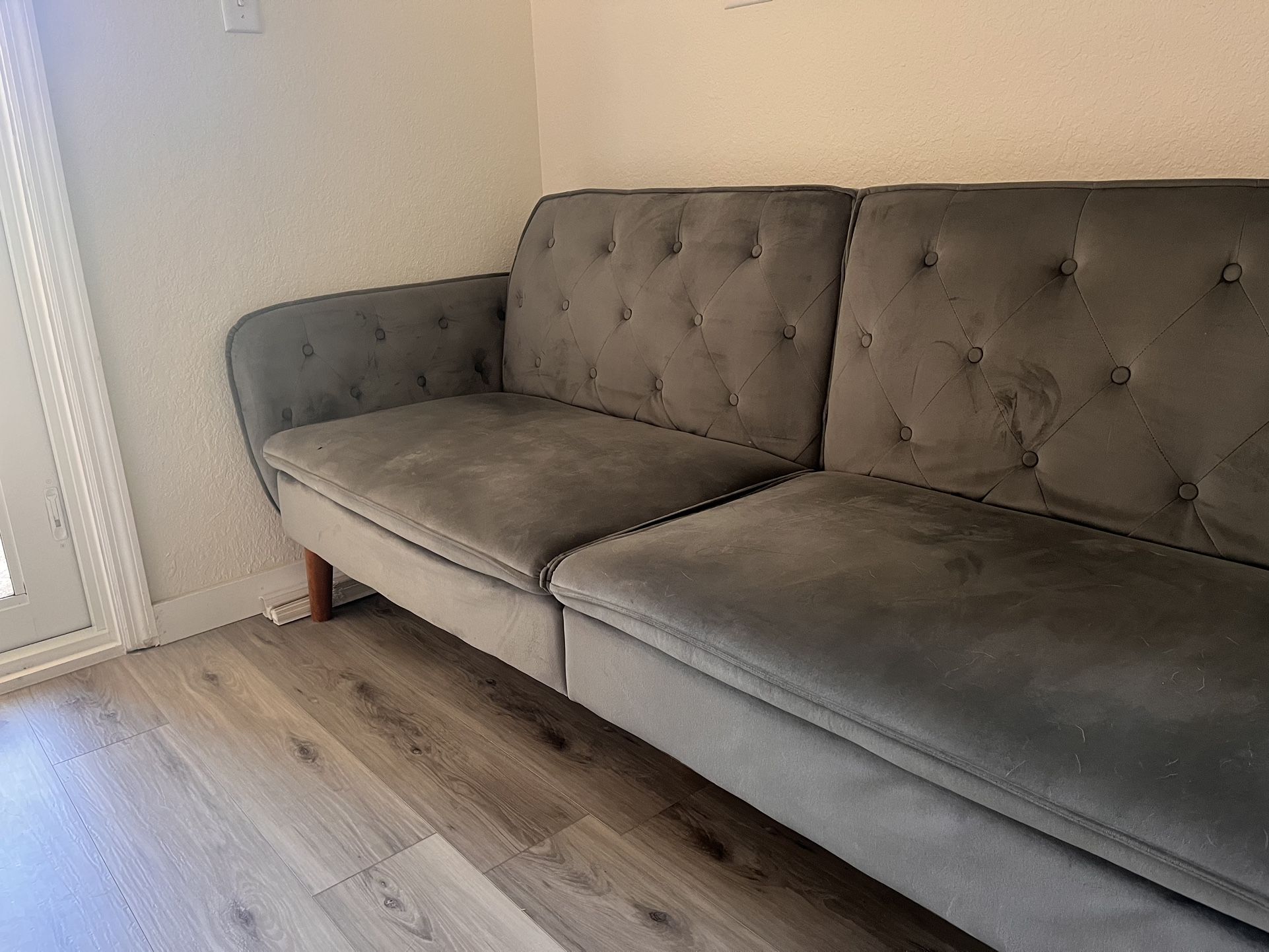 Dark Gray Velvet Futon