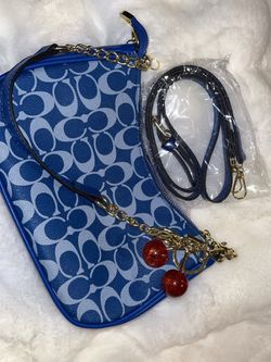 Blue shoulder purse
