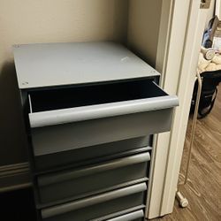 Storage  Drawers / Nightstand  (one Brown Wood, One Grey Plastic) , Twin Futon Frame