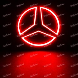 5D LED Car Tail Logo Red Light Badge Emblem Light For Mercedes-Benz C S GLK AMG -(2-EM-LED-BENZ-R-5D-RD