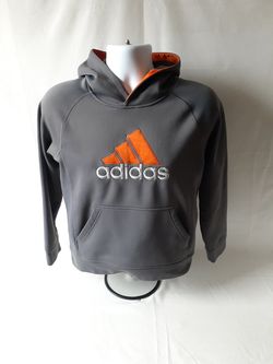 Adidas boys gray embroidered pullover hoodie size L