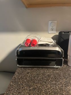 Air fryer and George Foreman inside grill