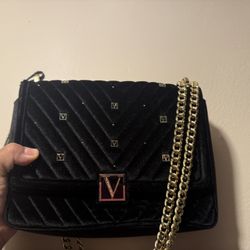 Victoria secret velour purse 