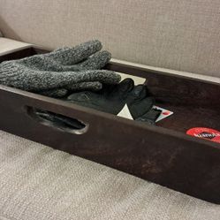 Tropical hardwood tray with handles