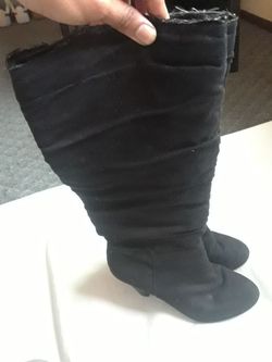 All black Knee High Boots