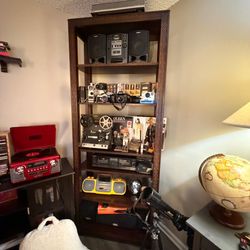 Tall Wood Bookshelf / Display Shelf – Beautiful Decorative Design
