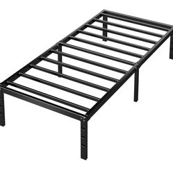  HLIPHA Metal Platform Bed Frame 14 Inch Tall,No Box Spring Needed,Twin Size Bed with Heavy Duty Strong Support Slats,Easy to Assemble,Black 