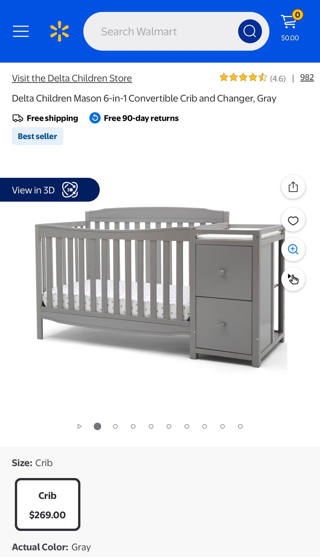 Delta Baby Crib With Changing Table And Storage