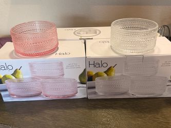 Halo Stackable Glass Bowls Set of Four 22oz