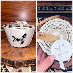 Rae Dunn Black Floral Measuring Cups