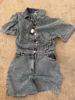 Jean Jump Suite - Fashion Nova