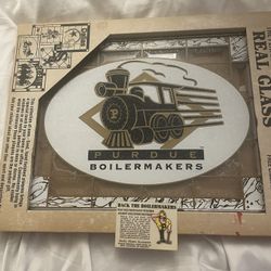 PURDUE BOILERMAKERS GLASS PLAQUE
