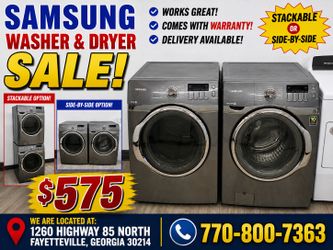 Samsung Washer and dryer 
Works Great!!!
Stackable or Side-by-Side