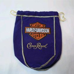 Custom Purple Crown Royal Bag w/ Harley Davidson Patch