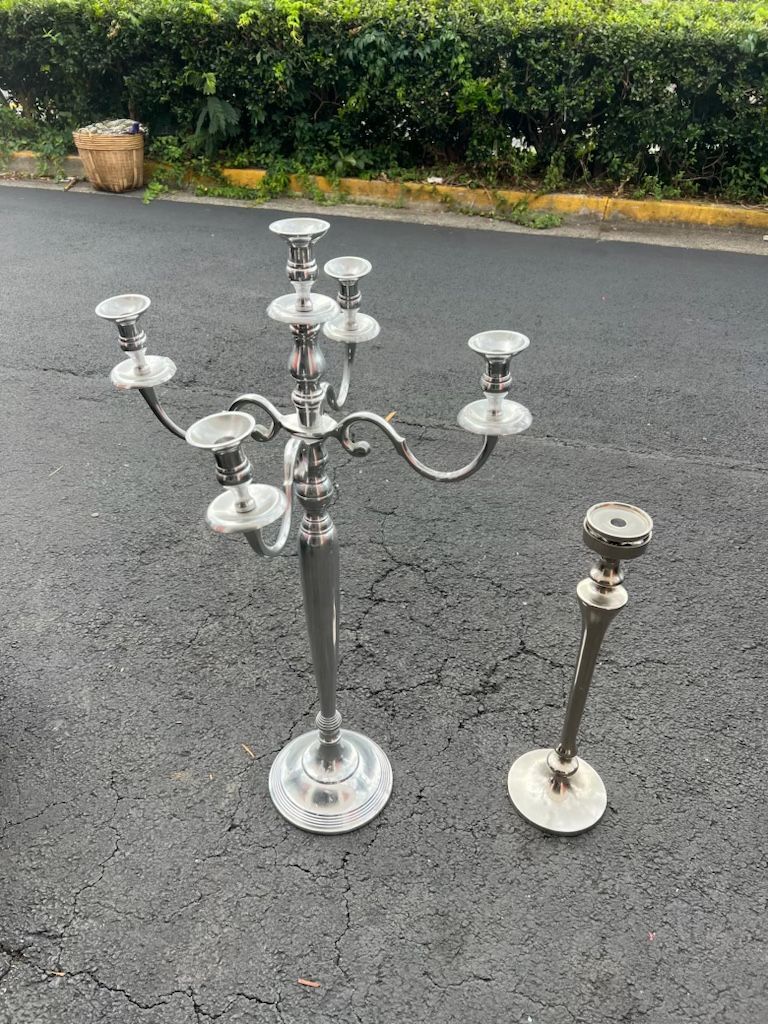 Two Nice Metal Candle Holders