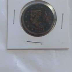 1851 Braided Hair Large Cent.