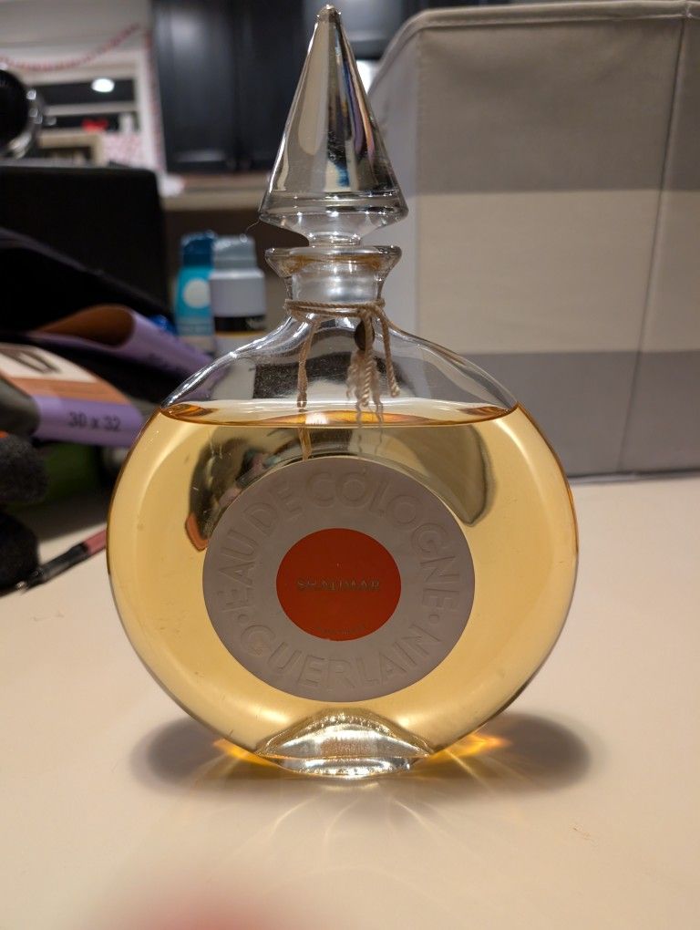 OPEN BOTTLE Guerlain VINTAGE Shalimar XLARGE 16oz Eau de Cologne Perfume GlassStopper