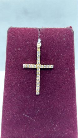 14k Diamond Cross Pendant