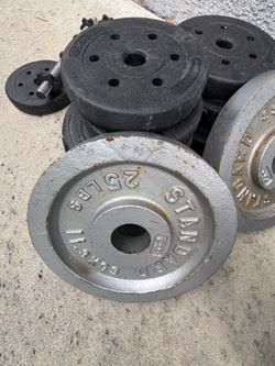 One set of 25 pounds Cast Iron Weight