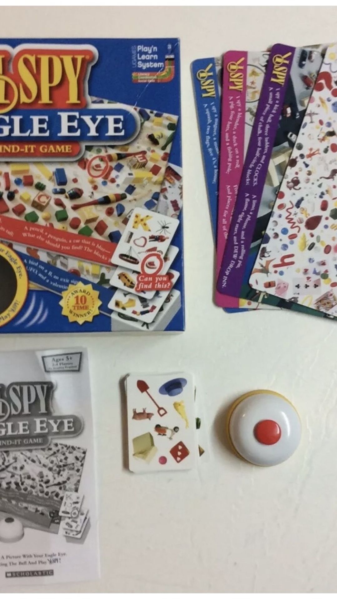 Scholastic I Spy Eagle Eye Find It Game Ages 5 and Up 2-4 Players Complete GC