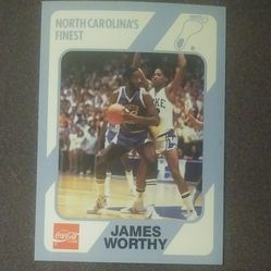 1989-90 Collegiate James Worthy North Carolina's Finest Tar Heels #22 Coca-Cola Basketball Card Vintage Collectible NCAA