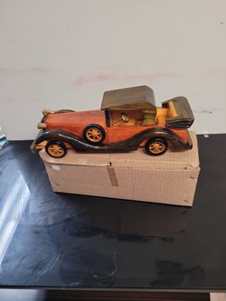 Vintage Wooden Handmade Toy Car
