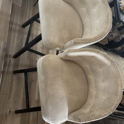 Bar Stools Tufted And Studded 