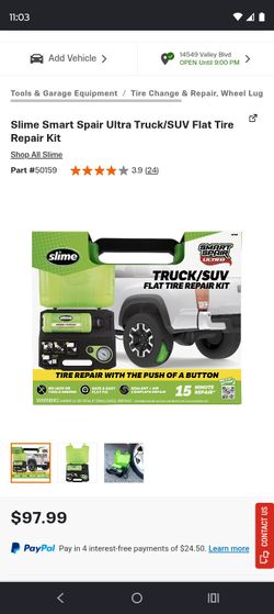 Slime smart spair ultra truck suv flat tire repair kit